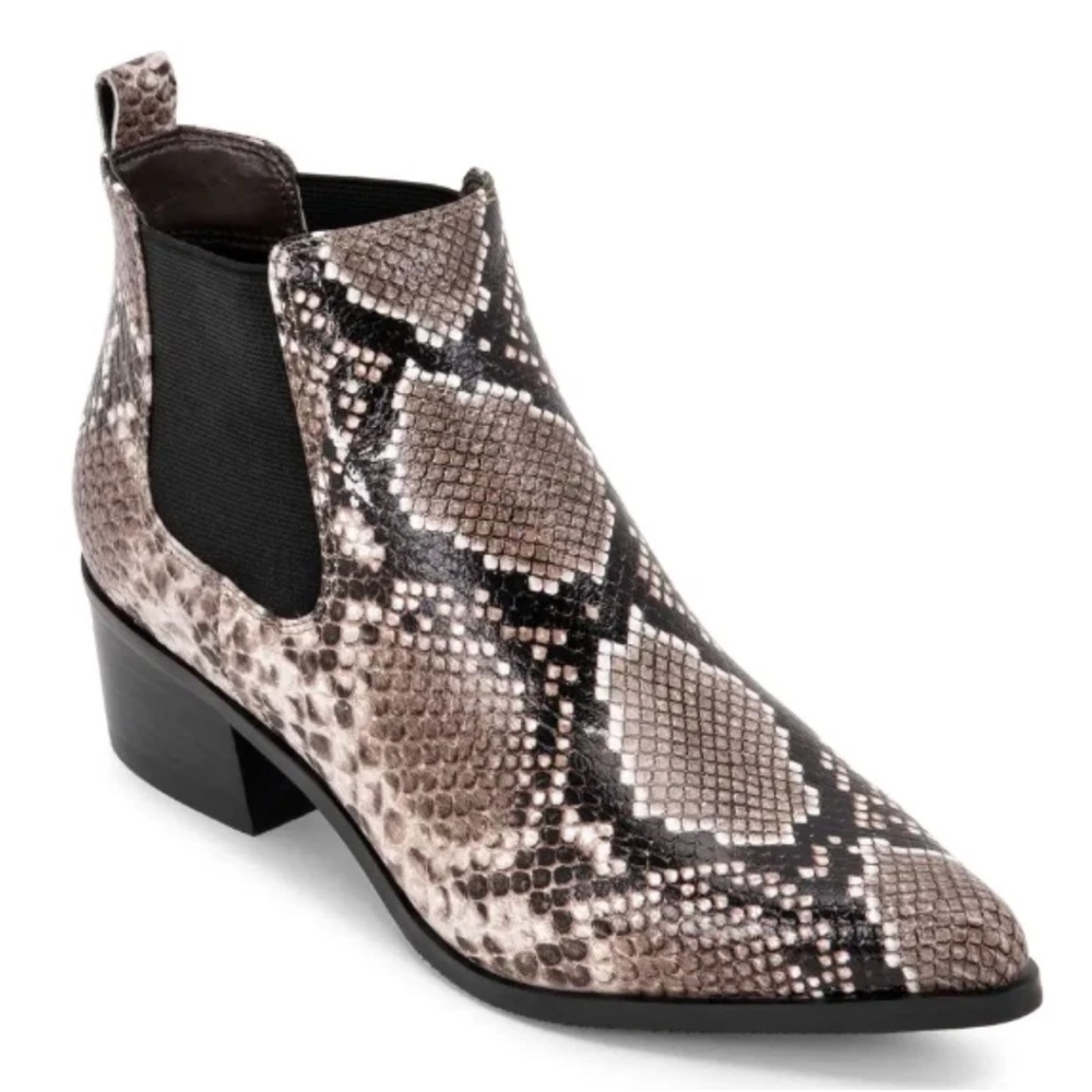 BLONDO Emelia Waterproof‎ Chelsea Bootie In Brown Snake Print Leather Size 8 B57